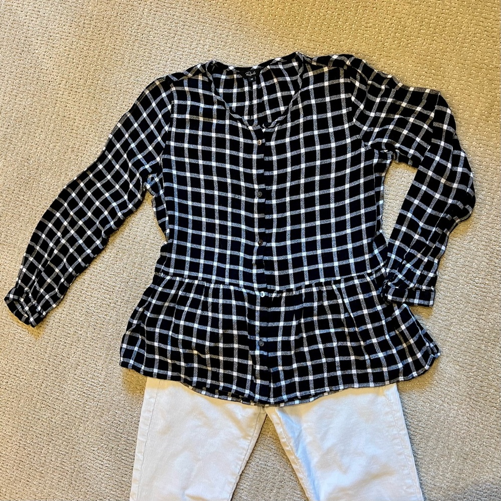 Rails Celeste Top In Onyx White Check Flannel. So… - image 1